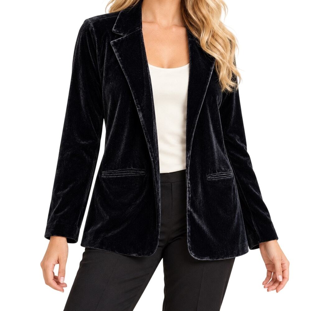 Soft Surroundings MSRP $180 PS Petite Small Stunning Velvet Blazer Jacket Top
